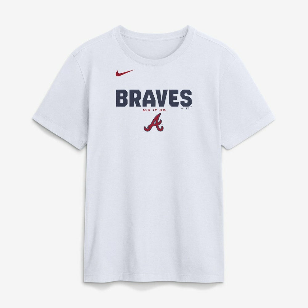 Atlanta Braves Bold Team Name T-Shirt - White | Nike