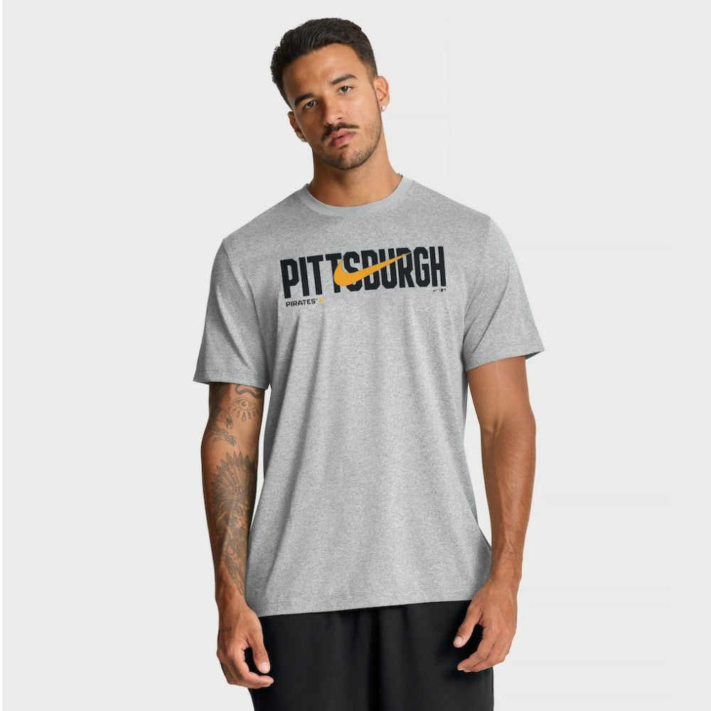 Pittsburgh Pirates Swoosh Legend Dri-FIT T-Shirt - Heather Gray | Nike