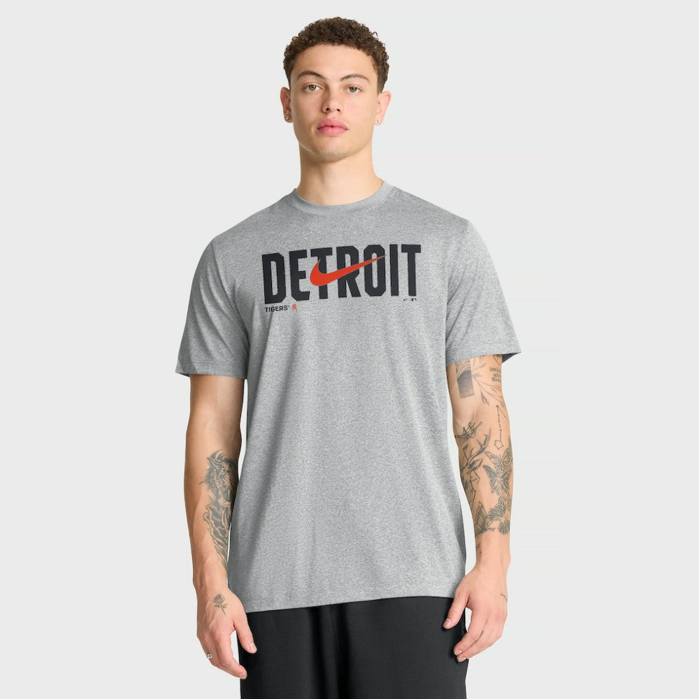 Detroit Tigers Swoosh Legend Dri-FIT T-Shirt - Heather Gray | Nike