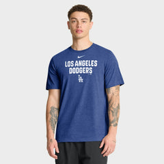 Los Angeles Dodgers Stacked Tri-Blend T-Shirt - Heather Royal | Nike