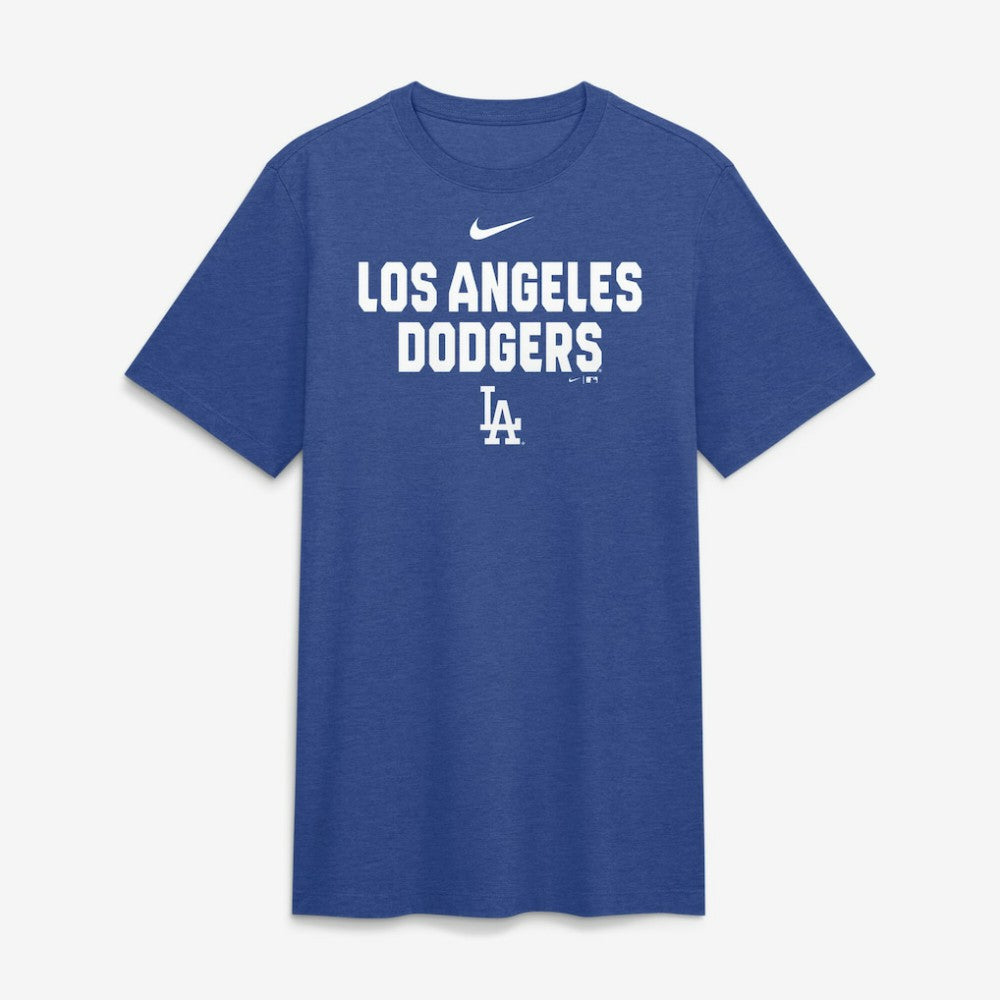 Los Angeles Dodgers Stacked Tri-Blend T-Shirt - Heather Royal | Nike