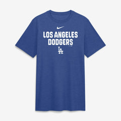 Los Angeles Dodgers Stacked Tri-Blend T-Shirt - Heather Royal | Nike