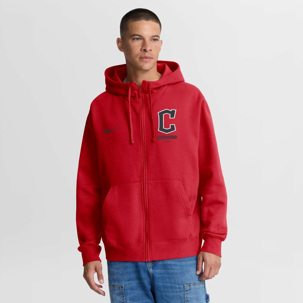 Cleveland Guardians Primetime Lockup Full-Zip Hoodie - Red | Nike