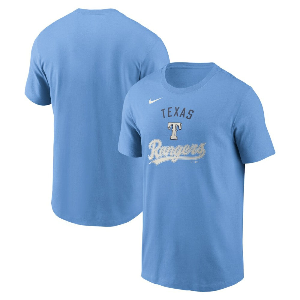 Texas Rangers Early Innings Stack T-Shirt - Light Blue | Nike