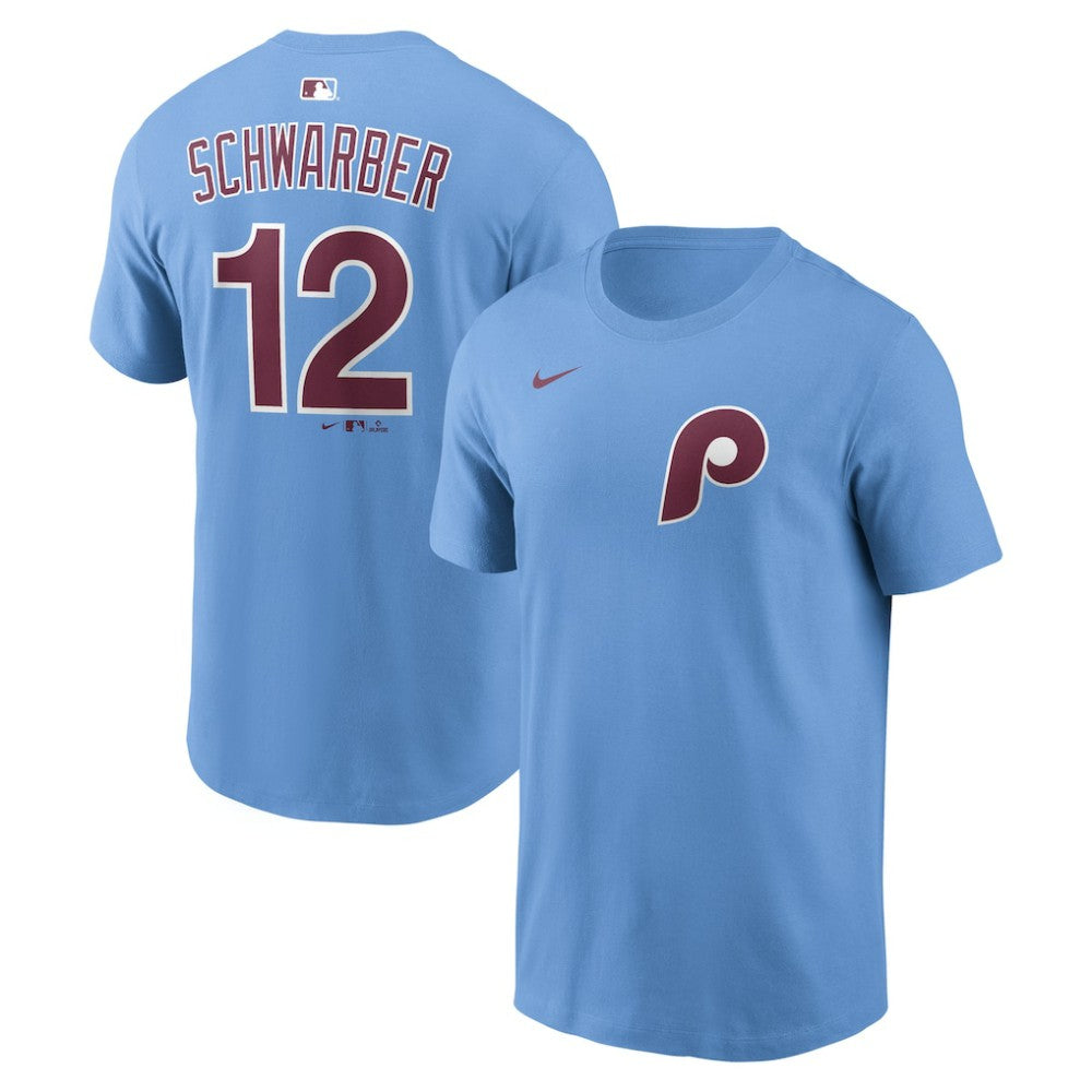 Kyle Schwarber Philadelphia Phillies Name & Number T-Shirt - Light Blue | Nike