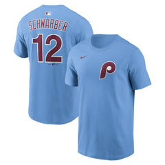 Kyle Schwarber Philadelphia Phillies Name & Number T-Shirt - Light Blue | Nike