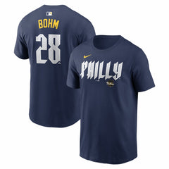 Alec Bohm Philadelphia Phillies City Connect Name & Number T-Shirt - Navy | Nike