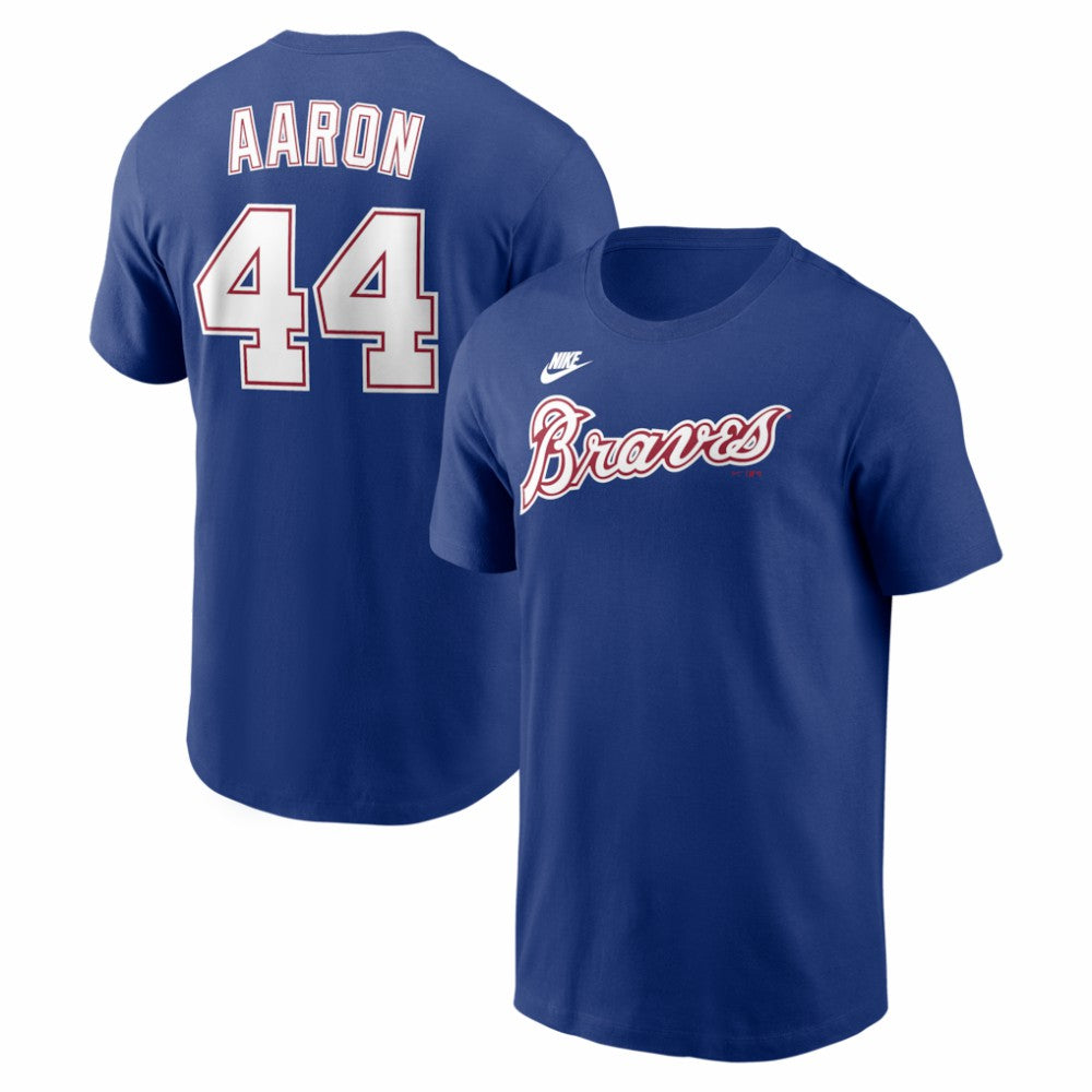 Hank Aaron Atlanta Braves Cooperstown Collection Name & Number T-Shirt - Royal | Nike