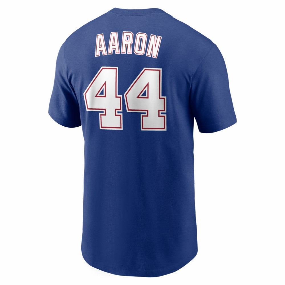 Hank Aaron Atlanta Braves Cooperstown Collection Name & Number T-Shirt - Royal | Nike