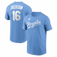 Bo Jackson Kansas City Royals Cooperstown Collection Name & Number T-Shirt - Light Blue | Nike