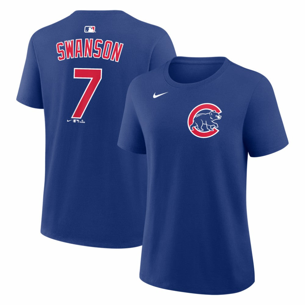 Dansby Swanson Chicago Cubs Women's Name & Number T-Shirt - Royal | Nike