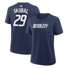 Tarik Skubal Detroit Tigers Women's City Connect Name & Number T-Shirt - Navy | Nike