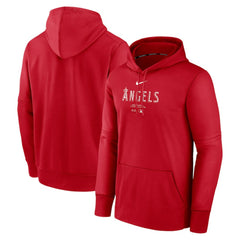Los Angeles Angels Authentic Collection Practice Performance Pullover Hoodie - Red | Nike