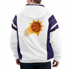 Phoenix Suns Starter Home Team Hoodie Half-Zip Jacket - White sale