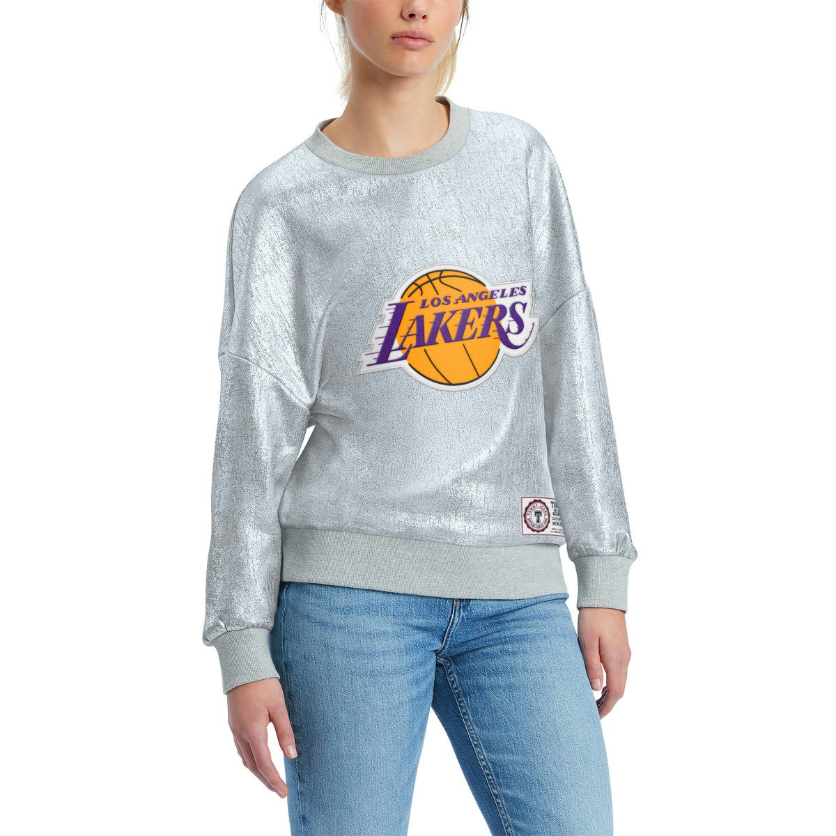 Los Angeles Lakers Tommy Jeans Women's Tracy Pullover Sweatshirt - Silver discount