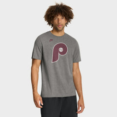 Philadelphia Phillies Cooperstown Logo Tri-Blend T-Shirt - Heather Charcoal | Nike