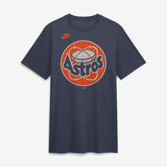 Houston Astros Cooperstown Logo Tri-Blend T-Shirt - Heather Navy | Nike