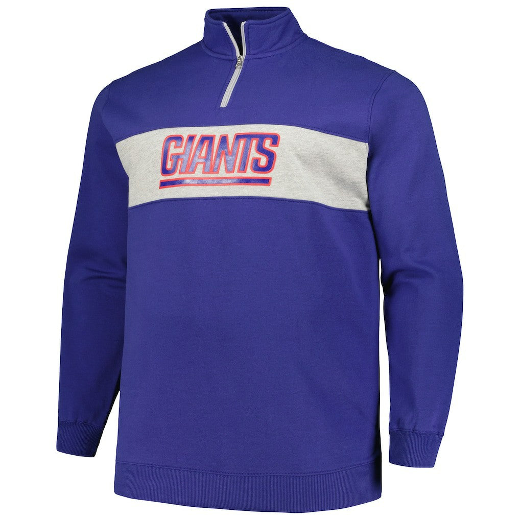 NFL New York Giants Profile Big & Tall Fleece Quarter-Zip Jacket