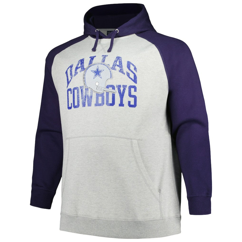 NFL Dallas Cowboys Profile Big & Tall Favorite Arch Throwback Raglan Pullover Hoodie