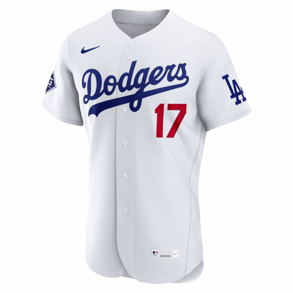Shohei Ohtani Los Angeles Dodgers Home Authentic Sponsor Patch Jersey - White | Nike