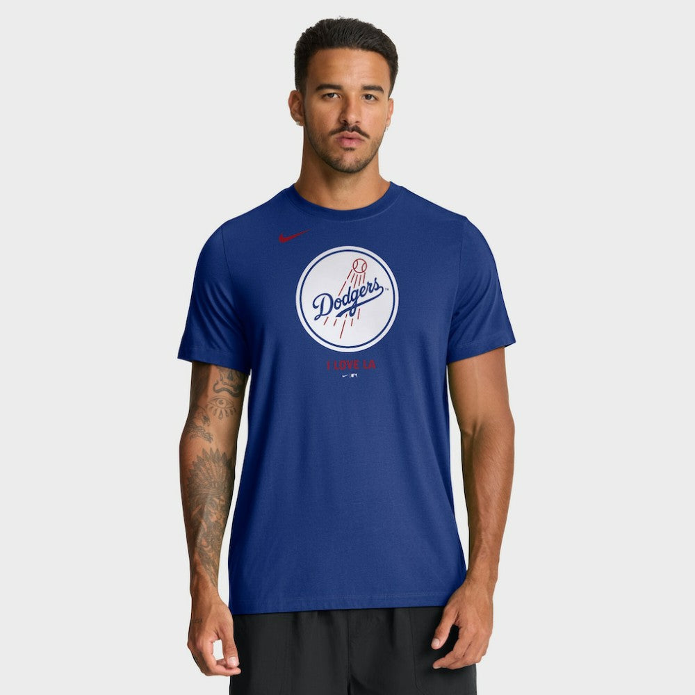 Los Angeles Dodgers Tri-Blend Logo T-Shirt - Royal | Nike