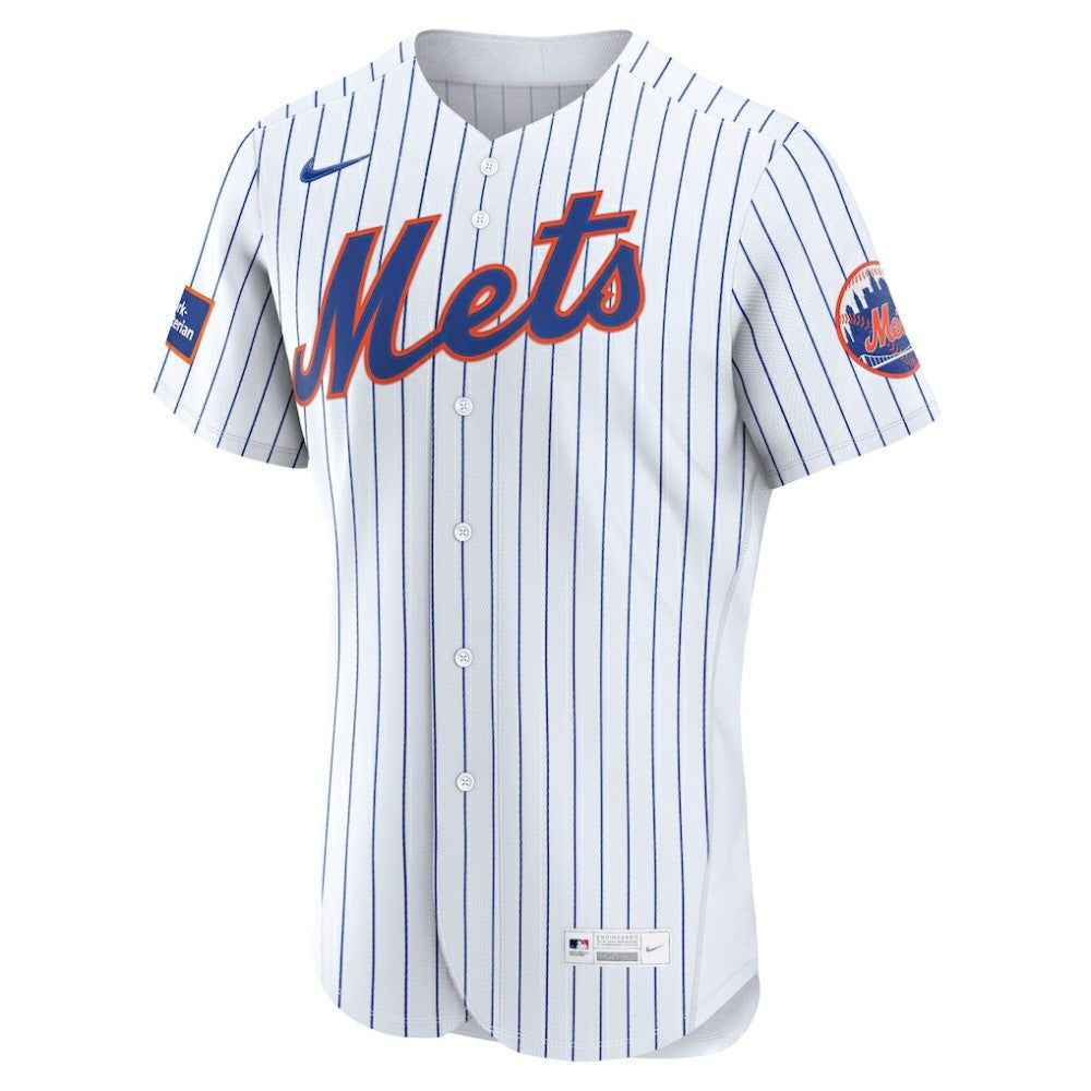 New York Mets Home Sponsor Patch Authentic Jersey - White | Nike