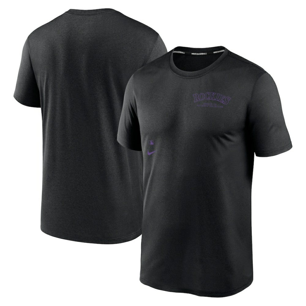 Colorado Rockies Authentic Collection Early Work Tri-Blend Performance T-Shirt - Black | Nike