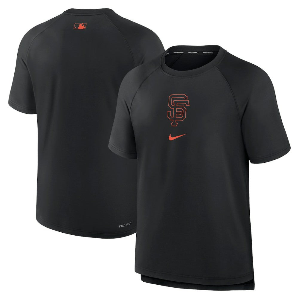 San Francisco Giants Authentic Collection Pregame Raglan Performance T-Shirt - Black | Nike