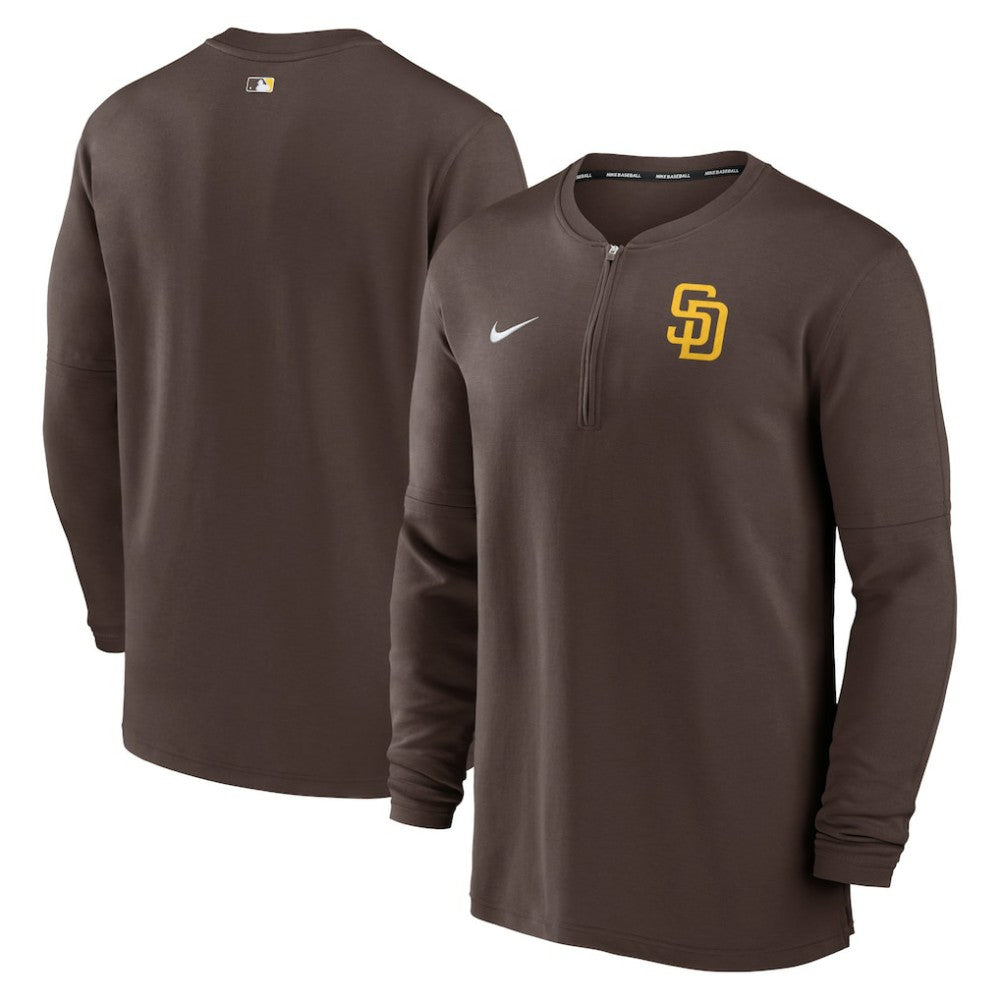 San Diego Padres Authentic Collection Game Time Performance Quarter-Zip Top - Brown | Nike