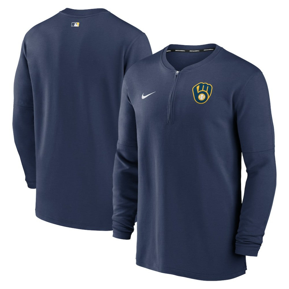 Milwaukee Brewers Authentic Collection Game Time Performance Quarter-Zip Top - Navy | Nike