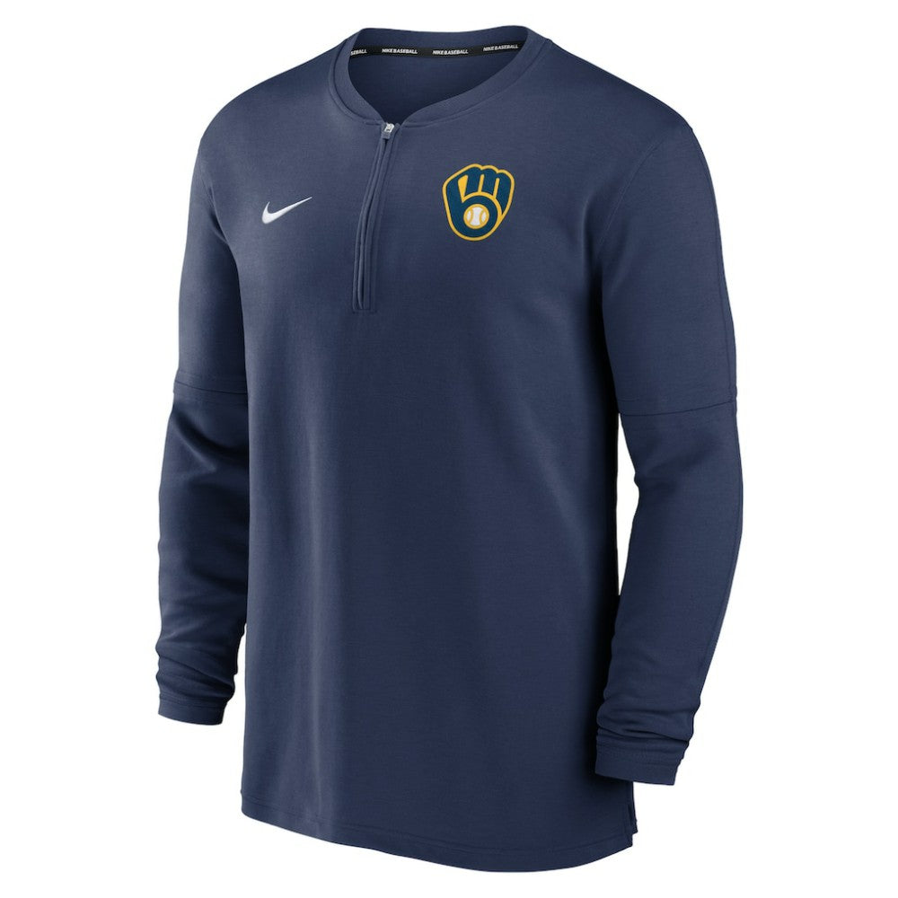 Milwaukee Brewers Authentic Collection Game Time Performance Quarter-Zip Top - Navy | Nike