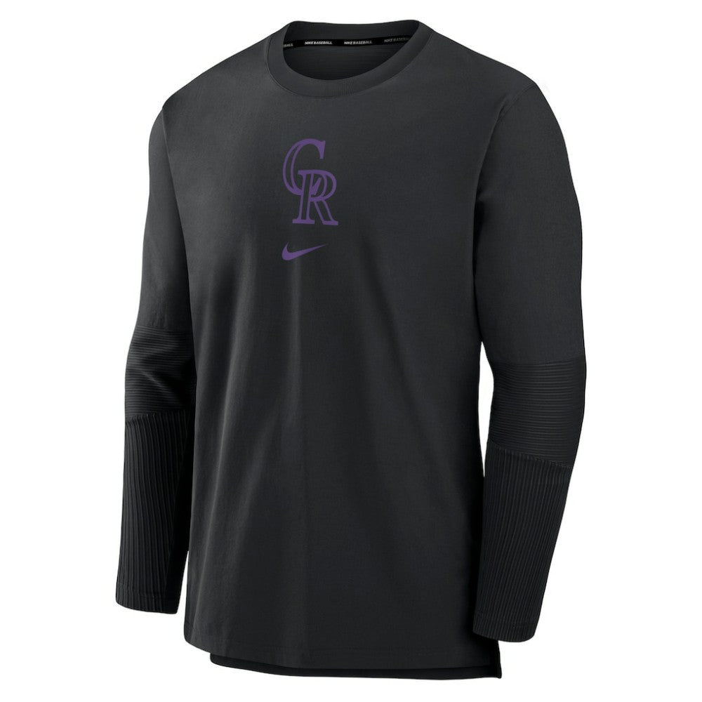 Colorado Rockies Authentic Collection Player Dri-FIT Lightweight Pullover - Black | Nike