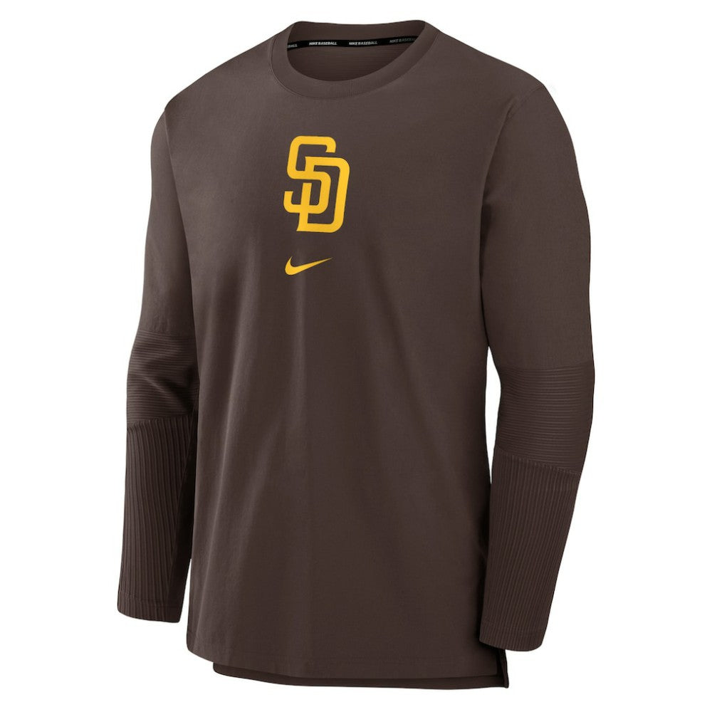 San Diego Padres Authentic Collection Player Dri-FIT Lightweight Pullover - Brown | Nike