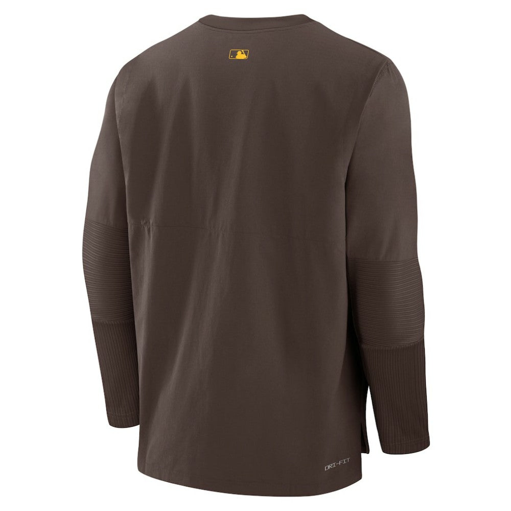 San Diego Padres Authentic Collection Player Dri-FIT Lightweight Pullover - Brown | Nike