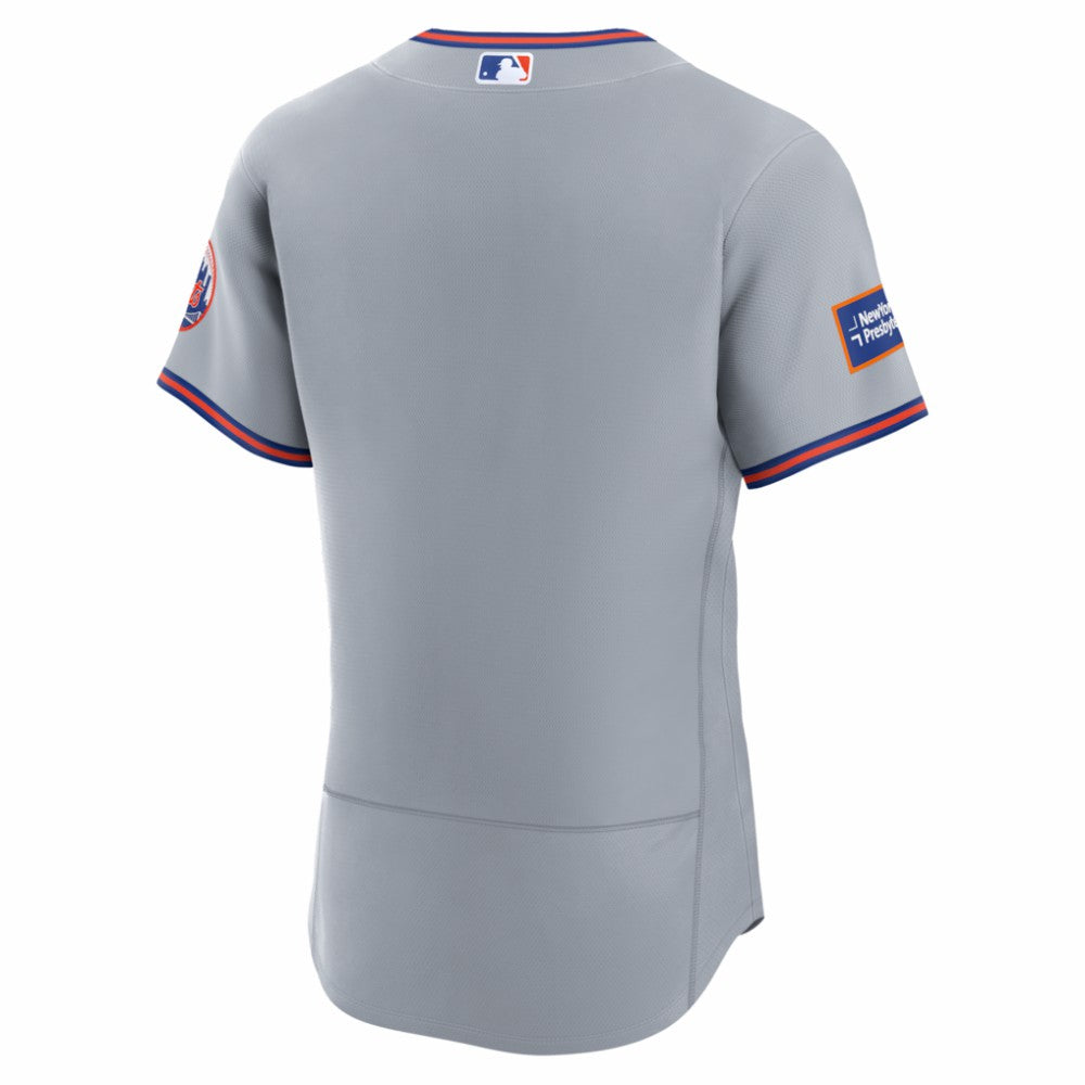 New York Mets Road Sponsor Patch Authentic Jersey - Gray | Nike