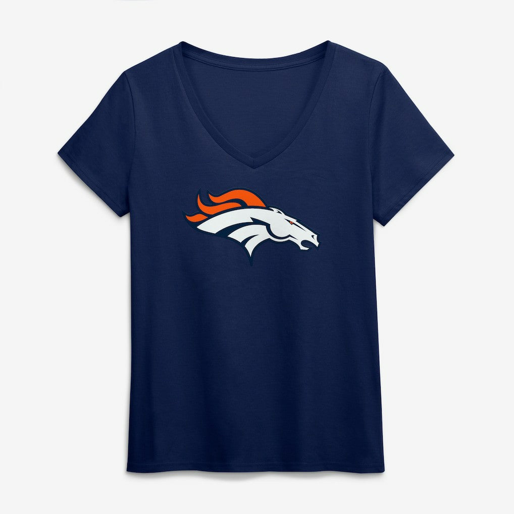 NFL Denver Broncos Logo Athletic Women's Primary Logo V-Neck T-Shirt
