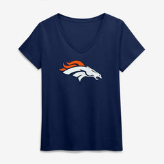 NFL Denver Broncos Logo Athletic Women's Primary Logo V-Neck T-Shirt