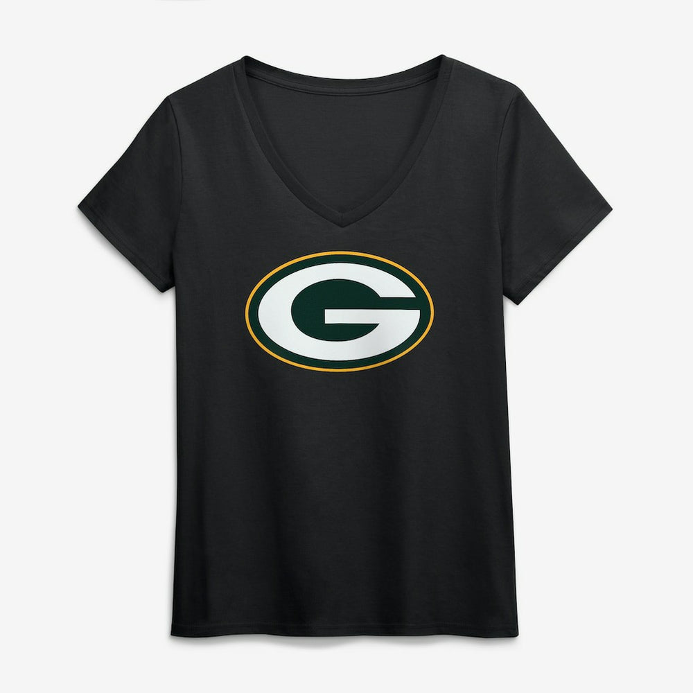 NFL Green Bay Packers Logo Athletic Women's Primary Logo V-Neck T-Shirt