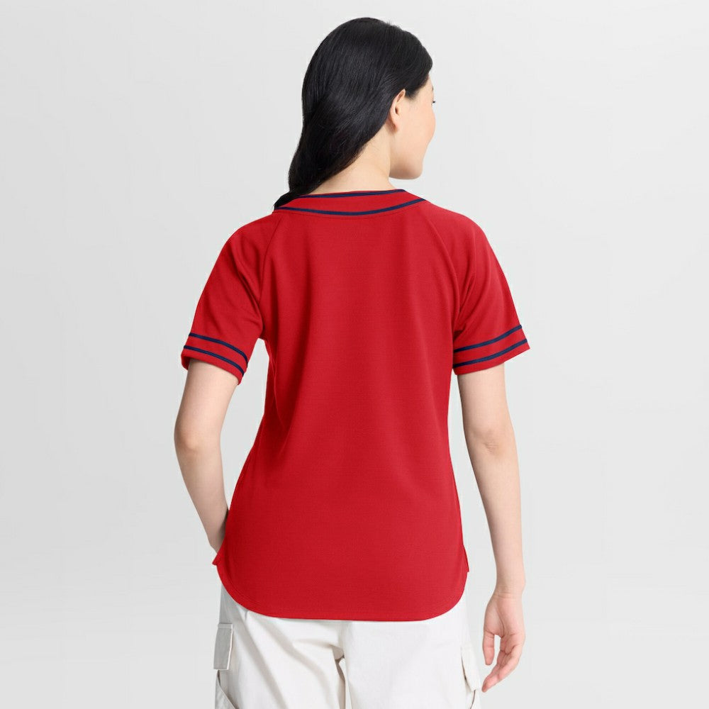 St. Louis Cardinals Women's Diva Race Ahead Raglan V-Neck T-Shirt - Red