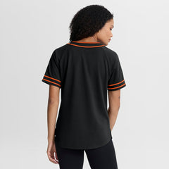 San Francisco Giants Women's Diva Race Ahead Raglan V-Neck T-Shirt - Black