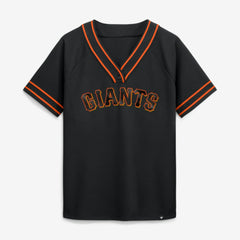 San Francisco Giants Women's Diva Race Ahead Raglan V-Neck T-Shirt - Black