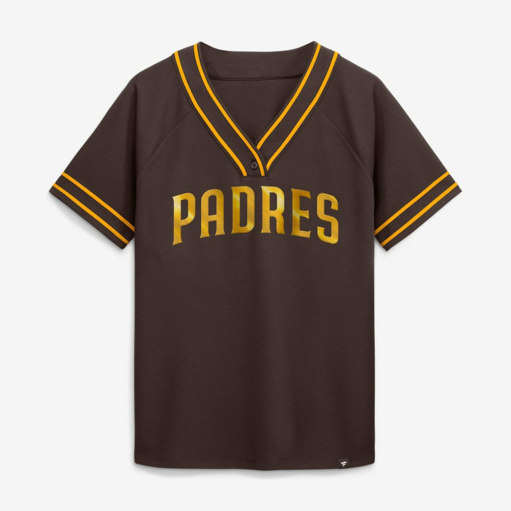 San Diego Padres Women's Diva Race Ahead Raglan V-Neck T-Shirt - Brown