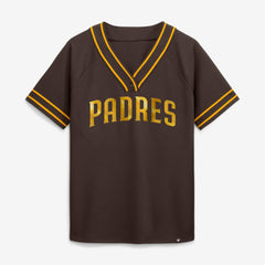 San Diego Padres Women's Diva Race Ahead Raglan V-Neck T-Shirt - Brown