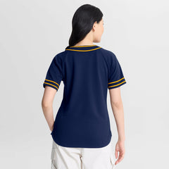 Milwaukee Brewers Women's Diva Race Ahead Raglan V-Neck T-Shirt - Navy