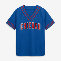 Chicago Cubs Women's Diva Race Ahead Raglan V-Neck T-Shirt - Royal