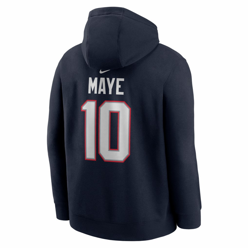 NFL New England Patriots Drake Maye  Player Name & Number Fleece Hoodie