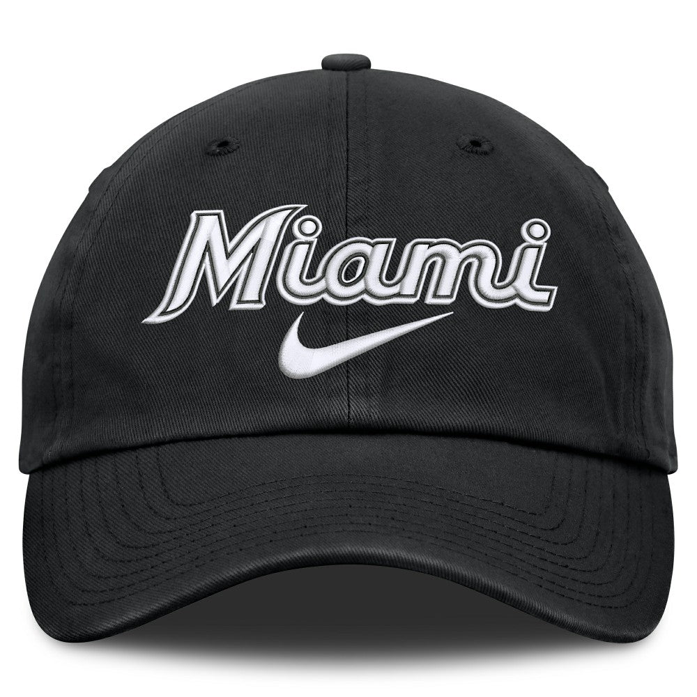Miami Marlins Primetime Club Adjustable Hat - Black | Nike