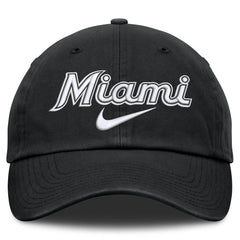 Miami Marlins Primetime Club Adjustable Hat - Black | Nike