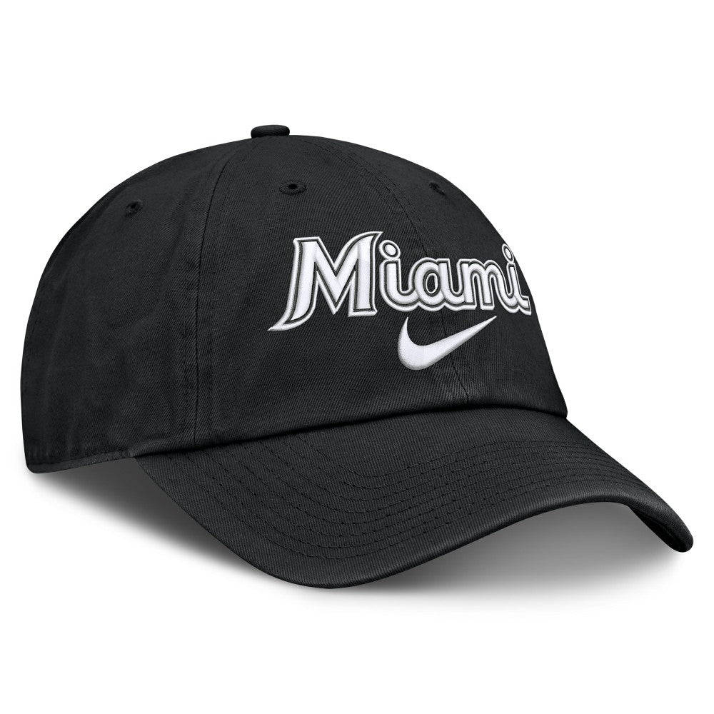 Miami Marlins Primetime Club Adjustable Hat - Black | Nike