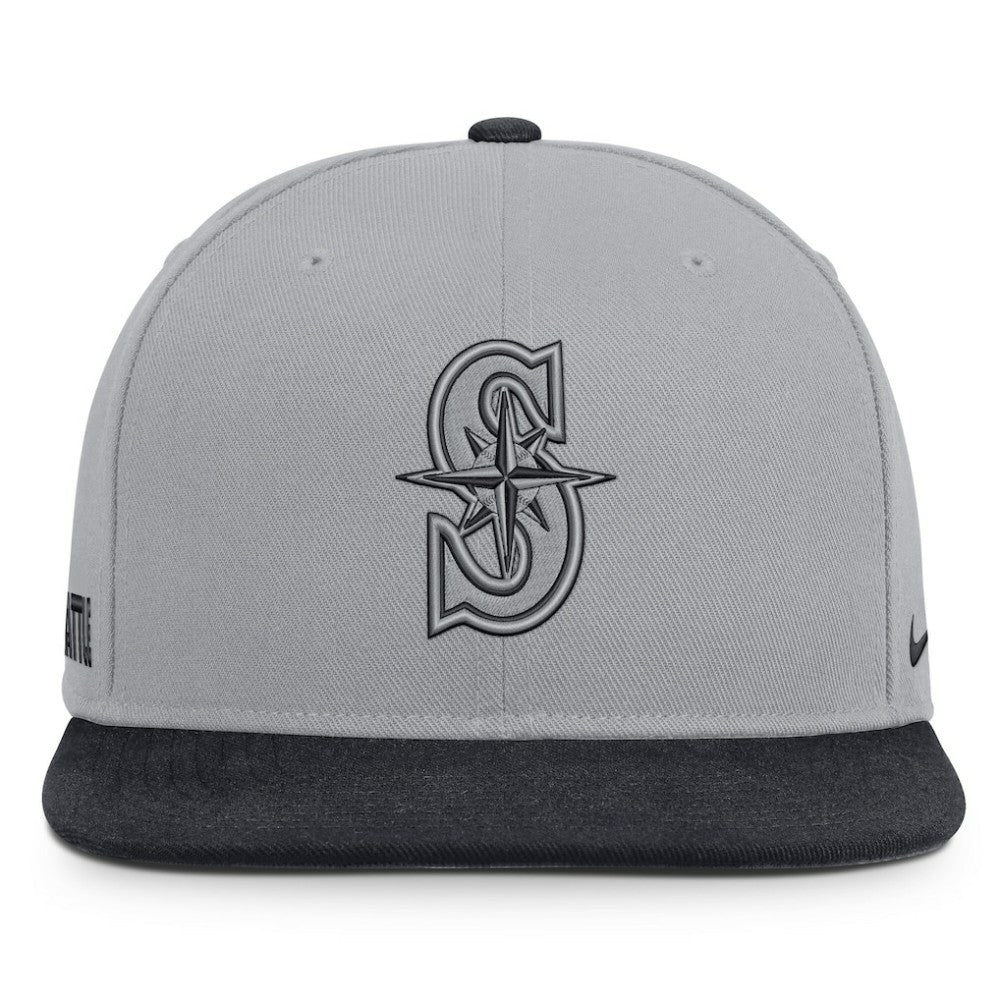 Seattle Mariners Primetime Pro Dri-FIT Snapback Hat - Gray/Navy | Nike